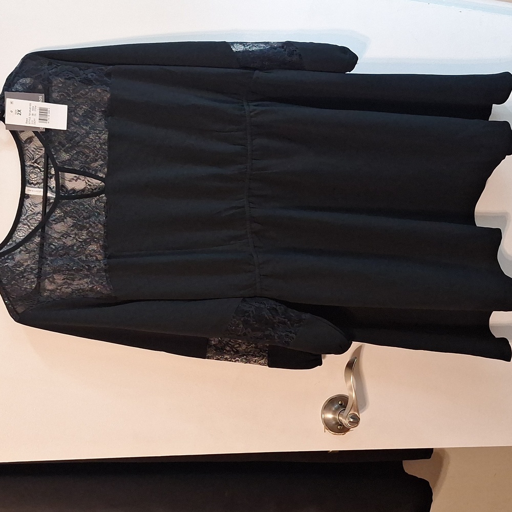 Women's Grayson Threads Black Lace Dress, 2X